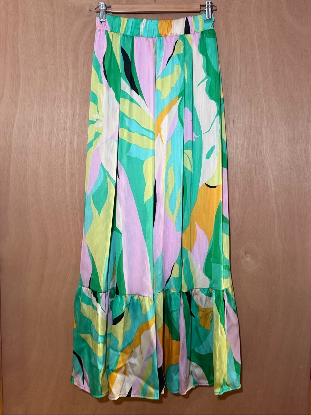 Tyche Green Multi-Color Printed Maxi Skirt Dress